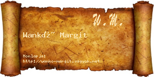 Wankó Margit névjegykártya